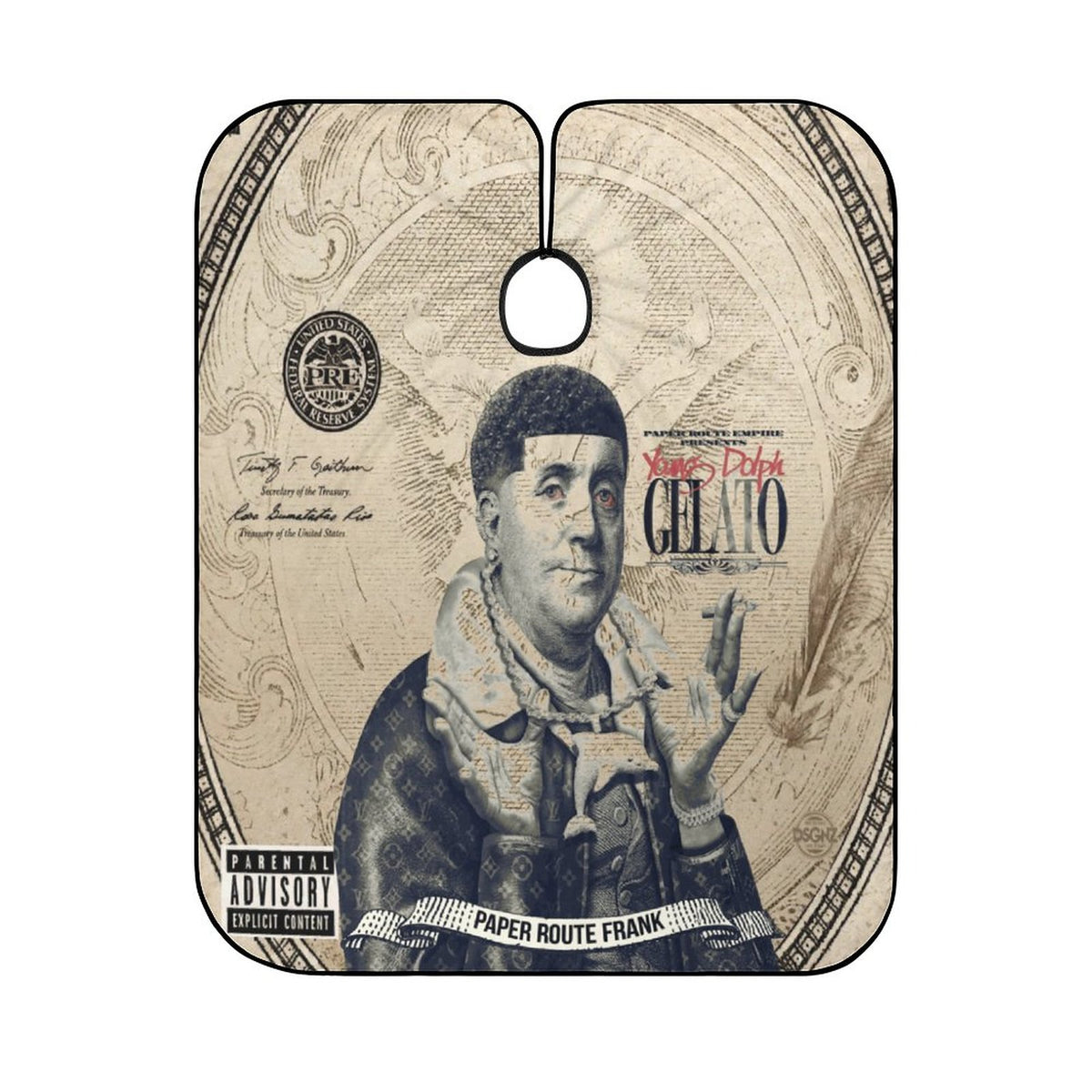 Young Dolph Gelato Paper Route Frank Custom Barber Cape